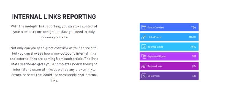 Screenshot of internal linking suggestions in free version of Link Whisper