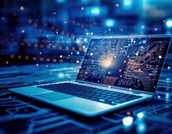 Essential SEO tools featured image of laptop with Ai